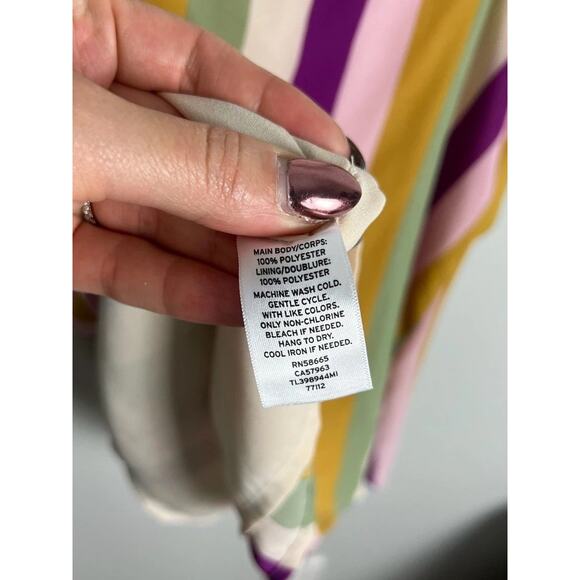 Leith Multicolor Striped V-Neck Cami Tank Top Lightweight Size Medium Women’s - Picture 6 of 6
